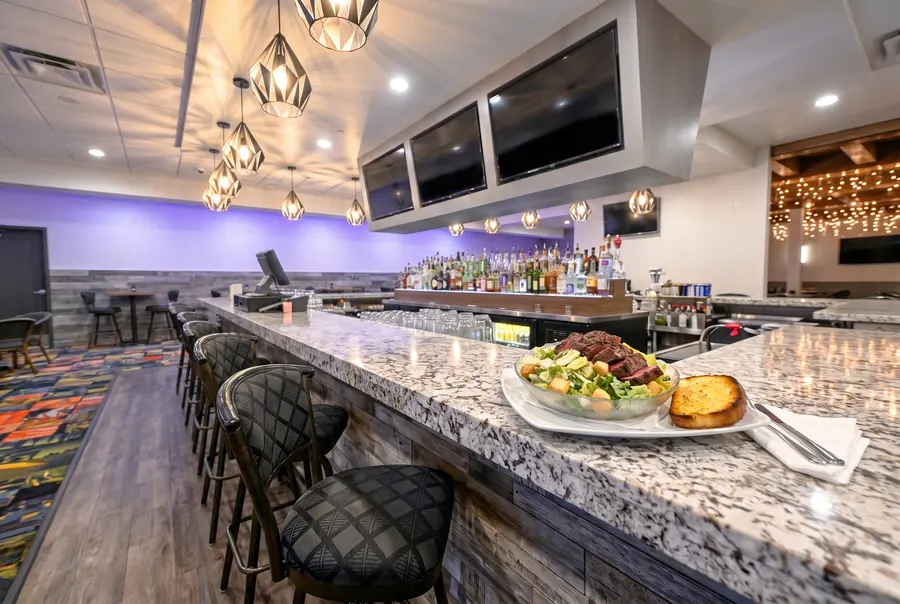 Steak and salad at the Great Northern Casino bar